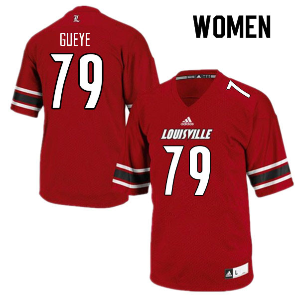 Women #79 Makhete Gueye Louisville Cardinals College Football Jerseys Sale-Red